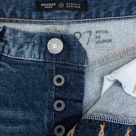 Moussy Barneys New York Distressed High Rise Straight Leg Jeans Blue Size 27 - Picture 7 of 8